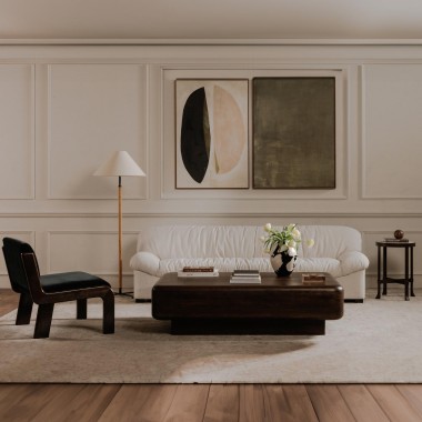 Moe’s Home Collection Eton Coffee Table in Dark Brown - Lifestyle 