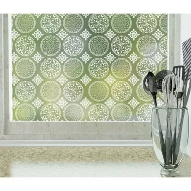 Odhams Press Gothica Frosted Non-Adhesive Decorative Window Film - Privacy Cling Film