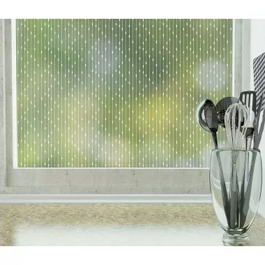 Odhams Press Rhythm Frosted Non-Adhesive Decorative Window Film - Privacy Cling Film