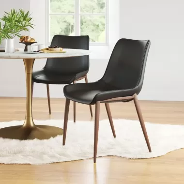 Magnus Dining Chair in Black & Walnut- Lifestyle 1