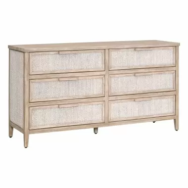 Essentials For Living Malay 6-Drawer Double Dresser - Front Side Angle