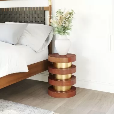 Marigot Side Table in Walnut- Lifestyle 1