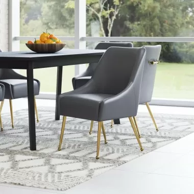 Maxine Dining Chair Gray & Gold-Lifestyle 1