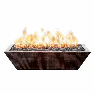 The Outdoor Plus Linear Maya Hammered Copper Fire Bowl