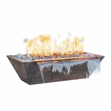 The Outdoor Plus Linear Maya Hammered Copper Fire & Water Bowl