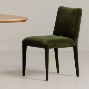 Moe's Home Collection Calla Dining Chair, Green Velvet - Set of Two - Lifestyle