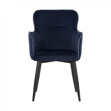 Sunpan Khai Dining Armchair - Abbington Navy - Set of Two - Front Angle