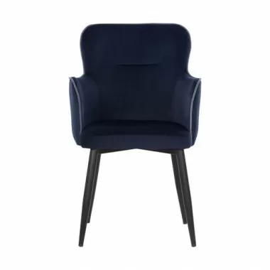 Sunpan Khai Dining Armchair - Abbington Navy - Set of Two - Front Angle