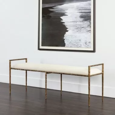 Sunpan Esai Bench in Zenith Alabaster - Lifestyle