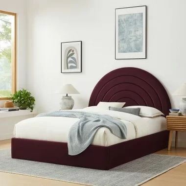 Modway Solana Arched Performance Velvet King Platform Bed Purple