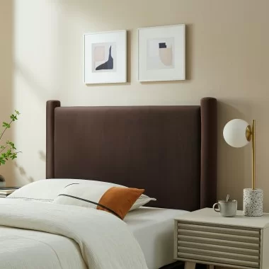 Modway Rael Performance Velvet Twin Headboard Brown