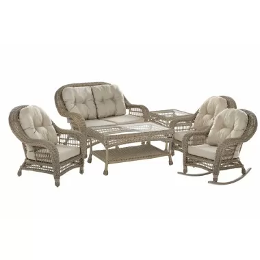 W Unlimited Moon Collection - Set with Cushions - Set of 6  -  Taupe/Light Brown