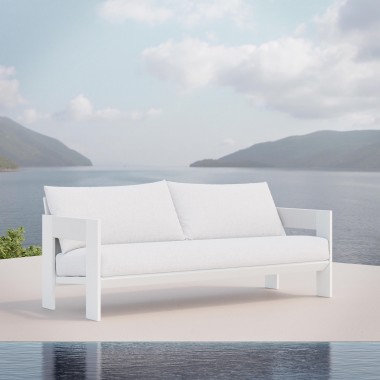 Azzurro Living Mykonos 3 Seat Sofa With Polar Cushion - Lifestyle