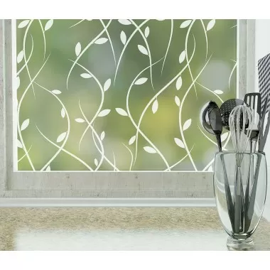 Odhams Press Vines Frosted Non-Adhesive Decorative Window Film - Privacy Cling Film