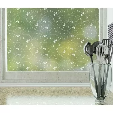 Odhams Press Jasmine Frosted Non-Adhesive Decorative Window Film - Privacy Cling Film
