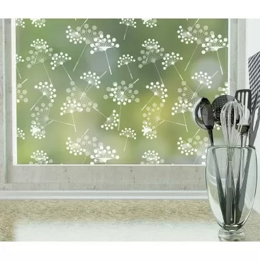 Odhams Press Dandelion Frosted Non-Adhesive Decorative Window Film - Privacy Cling Film