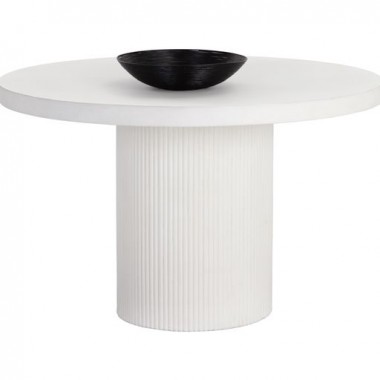 Sunpan Nicolette Dining Table White 50'' - Lifestyle