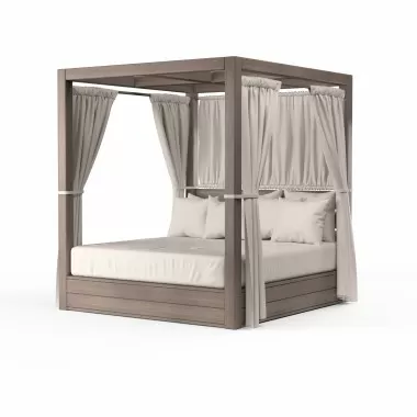 Laguna Resort King Daybed in Canvas Natural, No Welt - Front Side Angle