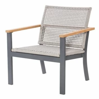 Royal Teak Naples Club Chair Charcoal Aluminum and Rope3