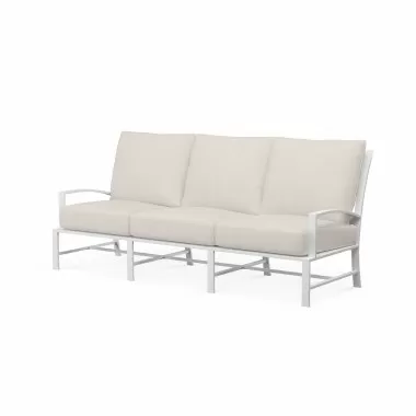 Bristol Sofa in Canvas Natural w/ Self Welt - Front Side Angle