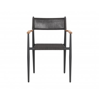 Sunpan Kona Stackable Dining Armchair Dark Grey - Set of Two - Front Angle