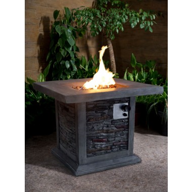 Crawford and Burke Edziza Gray Stone Gas Outdoor Fire Pit, Lifestyle