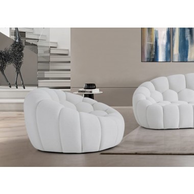 Nest Curved Armchair in White-Lifestyle 1