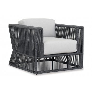 Milano Club Chair in Echo Ash Self Welt - Front Side Angle