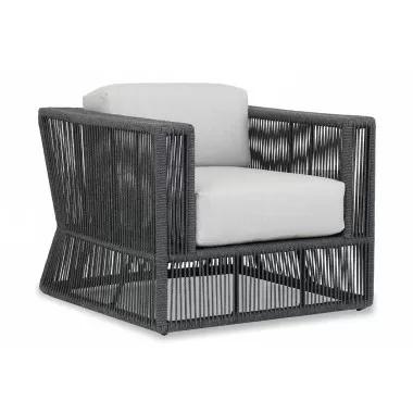 Milano Club Chair in Echo Ash Self Welt - Front Side Angle