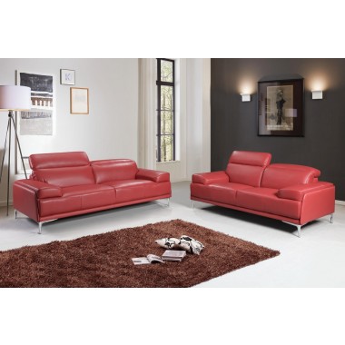 J&M Furniture Nicolo- Red Sofa & Love Set