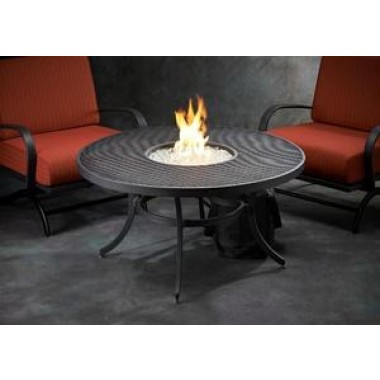 Outdoor Greatroom Company Nightfire-42- Round Mesh Fire Pit Table - Lifestyle