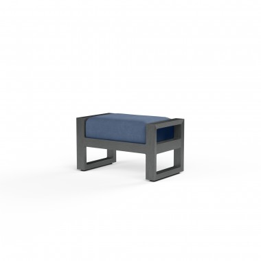 Redondo Ottoman in Spectrum Indigo, No Welt - Front Side Angle