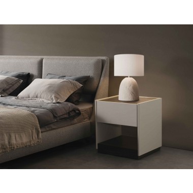 Raphael Nightstand in Light Gray- Lifestyle 1