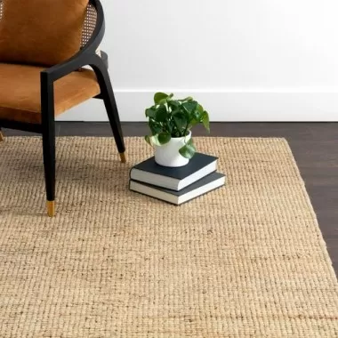 Sunpan Meknes Hand-Woven Rug - Natural 6' X 9' / 8' X 10' / 9' X 12' / 10' X 14' - Lifestyle