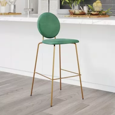 Odessa Barstool in Green & Gold-Lifestyle 1