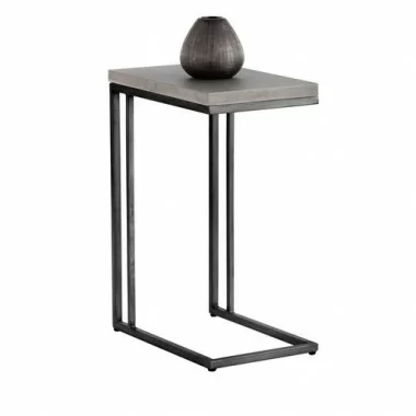 Sunpan Sawyer End Table Antique Brass-White / Black-Grey - Lifestyle