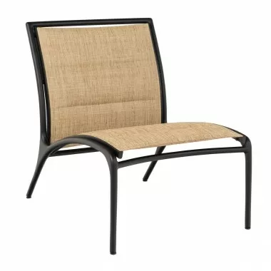 Woodard Orion Padded Sling Armless Lounge Chair - Angled