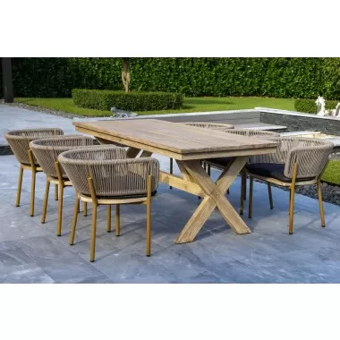 Outsy Santino 83 Inch Wood Dining Table - Lifestyle