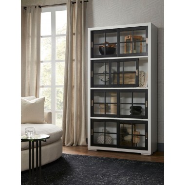 Pulaski Furniture Contemporary 4-Shelf Sliding Door Bookcase