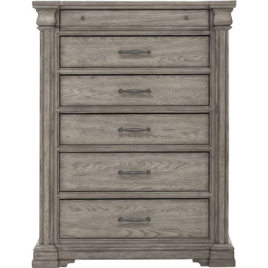 Pulaski Furniture Madison Ridge 6 Drawer Chest in Heritage Taupe Front