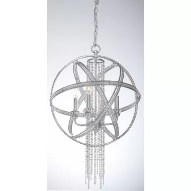 Cascade- Silver Leaf w/ Clear Crystals