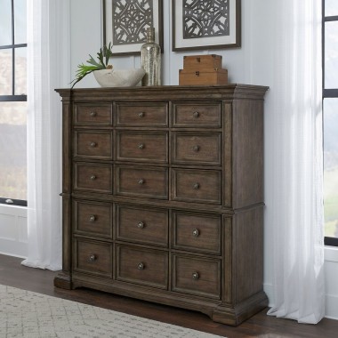Pulaski Furniture Woodbury 15-Drawer Master Chest in Cowboy Boots Brown