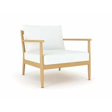 Royal Teak Palma Club Chair with White Cushions