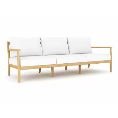 Royal Teak Palma Sofa / 3-Seater Sofa with White Cushions 