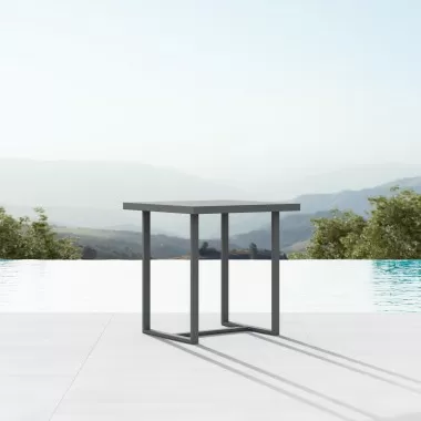 Azzurro Living Pavia 35 Bar Table Matte Charcoal - Lifestyle