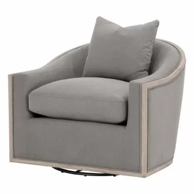 Paxton Swivel Club Chair - Livesmart Peyton Slate Natural Gray Oak - Front Side Angle