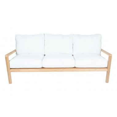 Royal Teak Coastal Wooden Sofa 3-Seater - Royal Teak Coastal Wooden Sofa 3-Seater - White