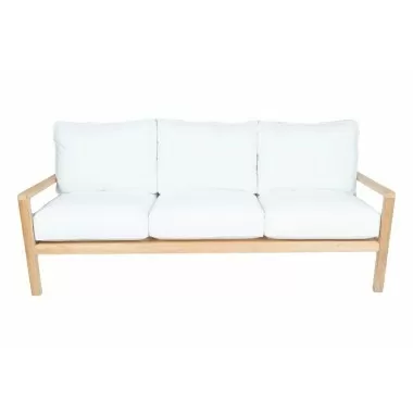 Royal Teak Coastal Wooden Sofa 3-Seater - Royal Teak Coastal Wooden Sofa 3-Seater - White