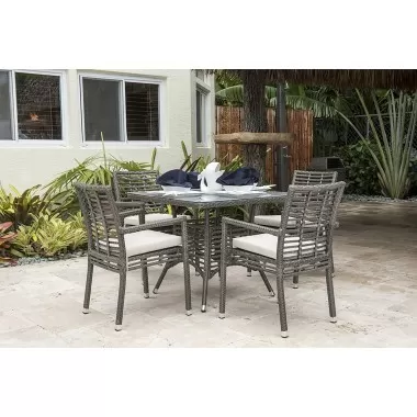 Panama Jack Outdoor Graphite Stackable Arm Chair