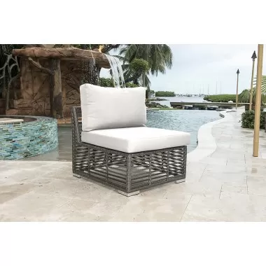 Panama Jack Outdoor Graphite Modular Armless Chair with Cushions
